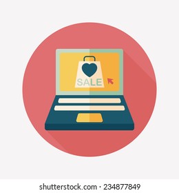 online shopping flat icon with long shadow,eps10