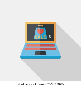 online shopping flat icon with long shadow,eps10