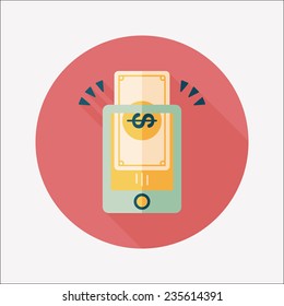 online shopping flat icon with long shadow,eps10