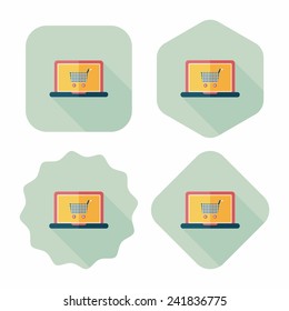 online shopping flat icon with long shadow,eps10