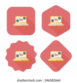 online shopping flat icon with long shadow,eps10