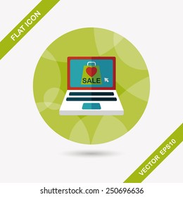 online shopping flat icon with long shadow,eps10