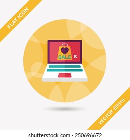 online shopping flat icon with long shadow,eps10