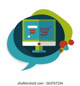 online shopping flat icon with long shadow,eps10