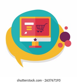 online shopping flat icon with long shadow,eps10