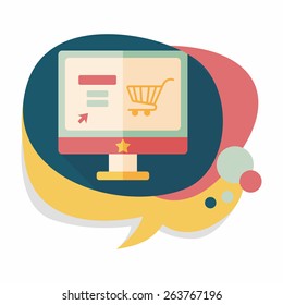 online shopping flat icon with long shadow,eps10