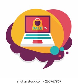 online shopping flat icon with long shadow,eps10
