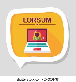 online shopping flat icon with long shadow,eps10