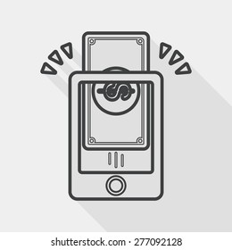online shopping flat icon with long shadow, line icon
