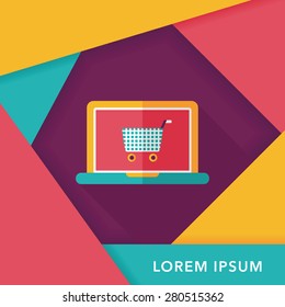 online shopping flat icon with long shadow,eps10