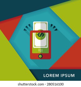 online shopping flat icon with long shadow,eps10