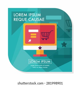online shopping flat icon with long shadow,eps10