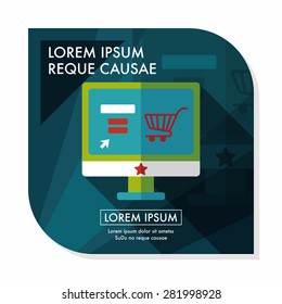online shopping flat icon with long shadow,eps10