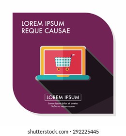 online shopping flat icon with long shadow,eps10