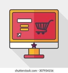 online shopping flat icon with long shadow,eps10
