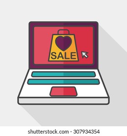 online shopping flat icon with long shadow,eps10