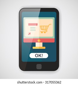 online shopping flat icon with long shadow,eps10