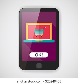 online shopping flat icon with long shadow,eps10