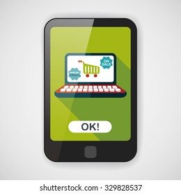 online shopping flat icon with long shadow,eps10