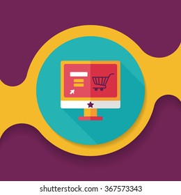 online shopping flat icon with long shadow,eps10
