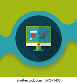 online shopping flat icon with long shadow,eps10