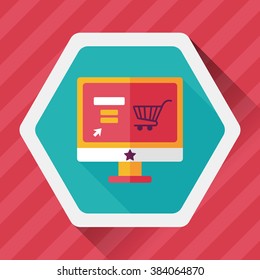 online shopping flat icon with long shadow,eps10