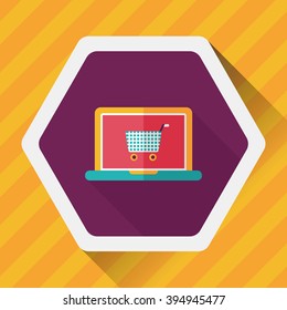 online shopping flat icon with long shadow,eps10