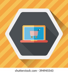online shopping flat icon with long shadow,eps10