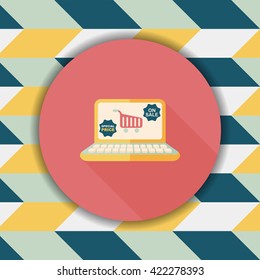 online shopping flat icon with long shadow,eps10