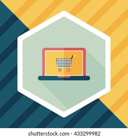 online shopping flat icon with long shadow,eps10