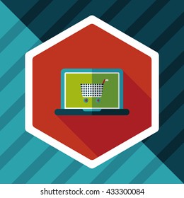 online shopping flat icon with long shadow,eps10