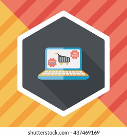 online shopping flat icon with long shadow,eps10