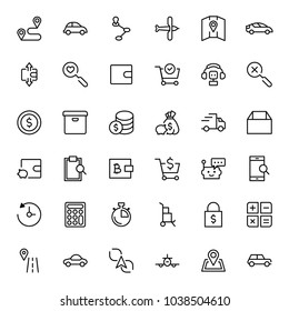 Online shopping flat icon set. Single high quality outline symbol of info for web design or mobile app. Thin line signs for design logo, visit card, etc. Outline logo of graphic online shopping
