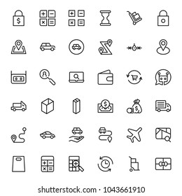 Online shopping flat icon set. Single high quality outline symbol of info for web design or mobile app. Thin line signs for design logo, visit card, etc. Outline logo of graphic online shopping