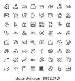 Online shopping flat icon set. Single high quality outline symbol of info for web design or mobile app. Thin line signs for design logo, visit card, etc. Outline logo of graphic online shopping