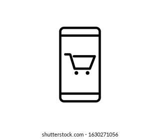 Online shopping flat icon. Single high quality outline symbol for web design or mobile app.  Online shopping thin line signs for design logo, visit card, etc. Outline pictogram EPS10
