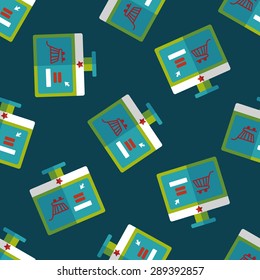 online shopping flat icon,eps10 seamless pattern background