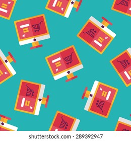 online shopping flat icon,eps10 seamless pattern background