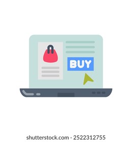 Online Shopping Iconos planos, Ilustración vectorial