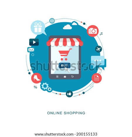 Online shopping flat illiustration. eps10