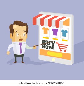 Online shopping flat illustration concept