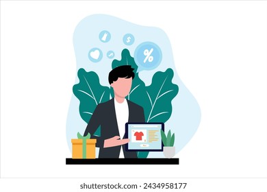 Online Shopping Flat Illustration Design