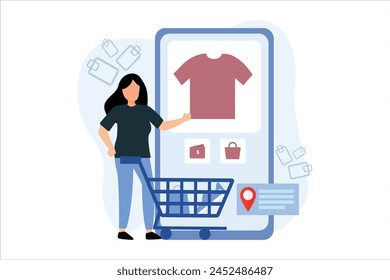 Online Shopping Flat Illustration Design