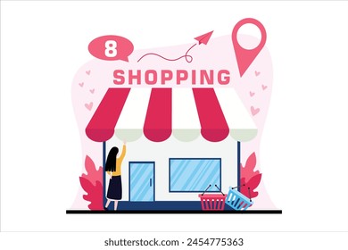 Online Shopping Flat Illustration Design