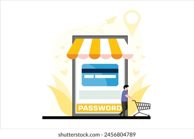 Online Shopping Flat Illustration Design