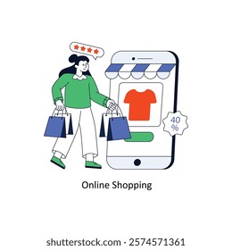 Online Shopping Flat Style Design Vector illustration. Stock illustration