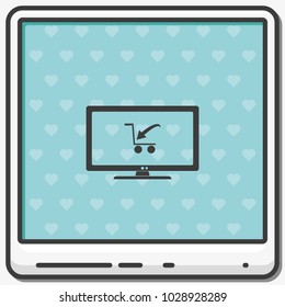 Online shopping flat vector icon.
