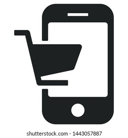 Online shopping flat vector icon