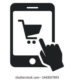 Online shopping flat vector icon