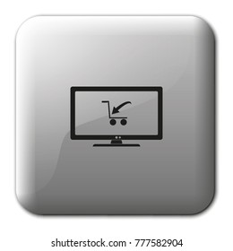 Online shopping flat vector icon.